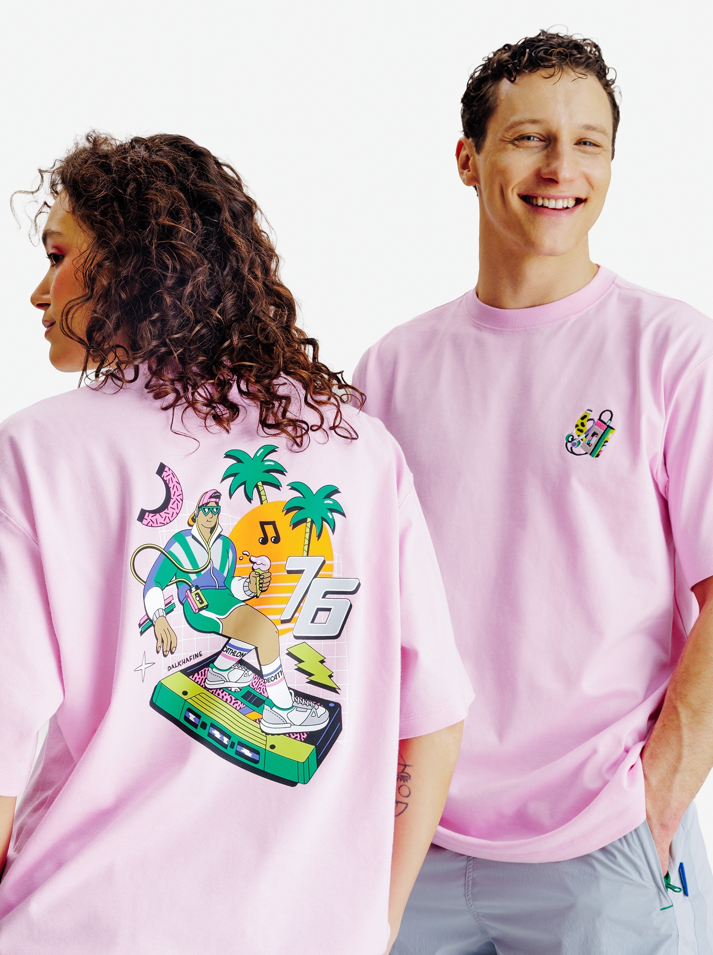 Camiseta con estampado - Rosa